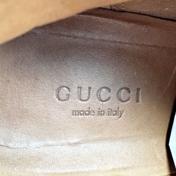 GUCCI Black Dionysus Elizabeth Ankle Boots Size 39.5 Heeled Leather Booties - Picture 11 of 12